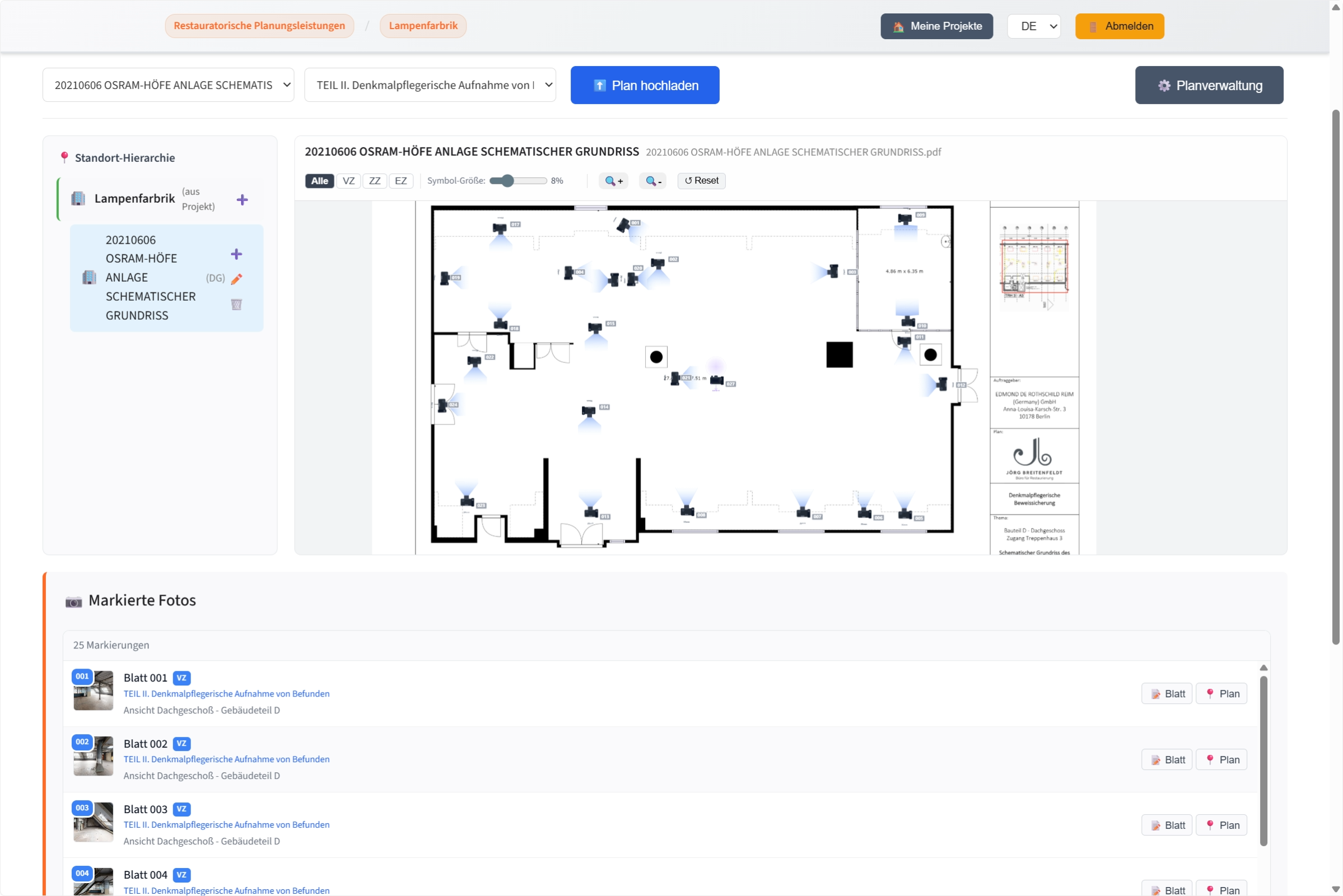 Raumbuch: Sprung vom Grundriss direkt zum Raumeintrag